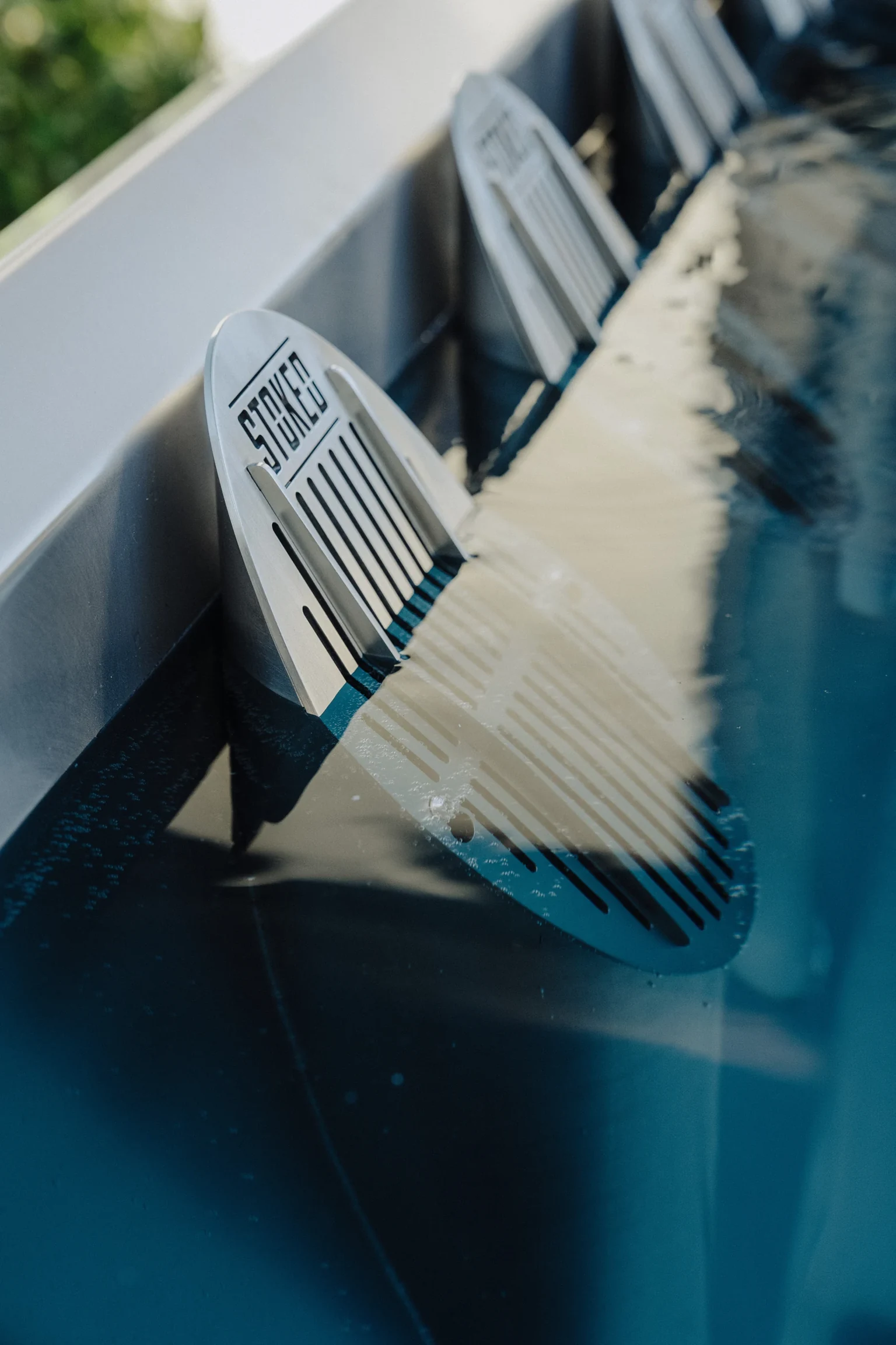 Marine-grade stainless steel detail